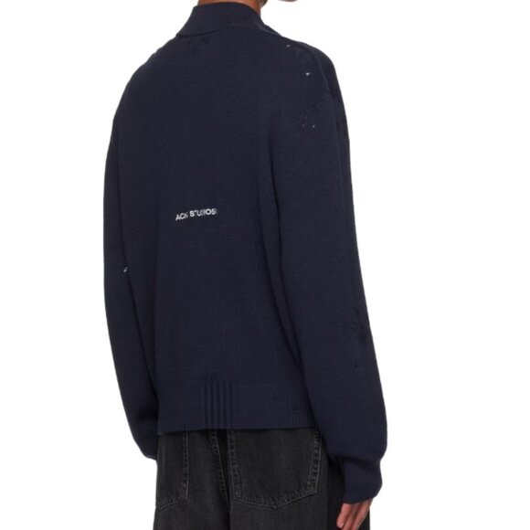 BNWT AW24 ACNE STUDIOS DISTRESSED ZIP CARDIGAN L - Picture 11 of 12